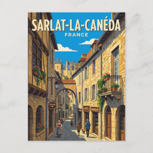 Postal Callejón del casco antiguo de Sarlat-la-Canéda Fra