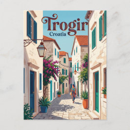 Postal Callejón del casco antiguo de Trogir Croacia