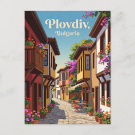 Postal Callejón del casco antiguo, Plovdiv Bulgaria