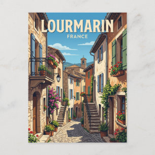 Postal Callejón del pueblo de Lourmarin Francia