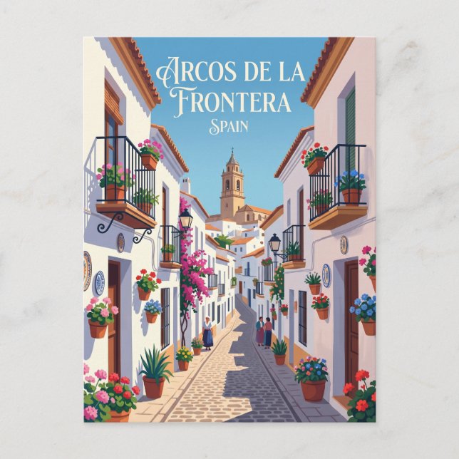Postal Callejón en Arcos de la Frontera España (Anverso)