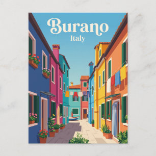 Postal Callejón en Burano Italia