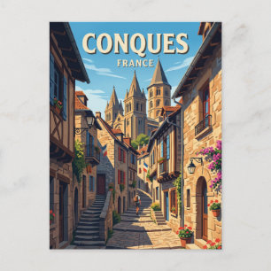 Postal Callejón en Conques Francia