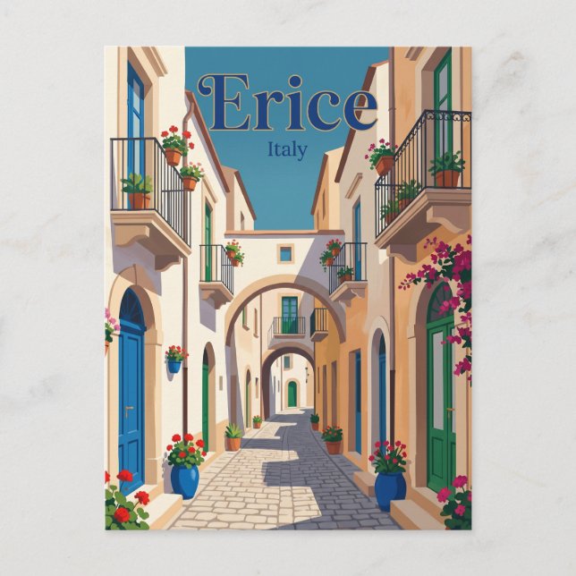 Postal Callejón en Erice Italia (Anverso)