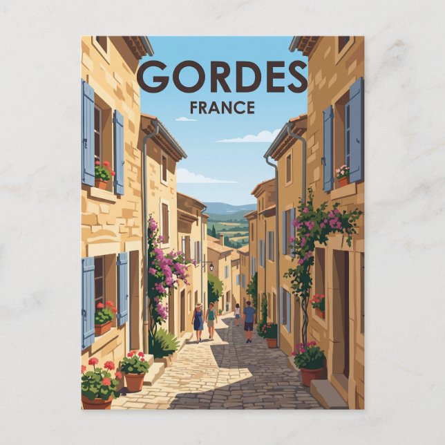 Postal Callejón en Gordes Francia (Anverso)