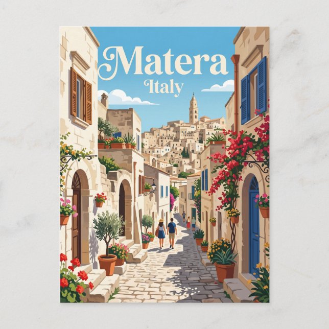 Postal Callejón en Matera Italia (Anverso)