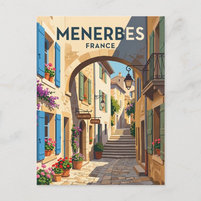 Postal Callejón en Ménerbes Francia (Anverso)