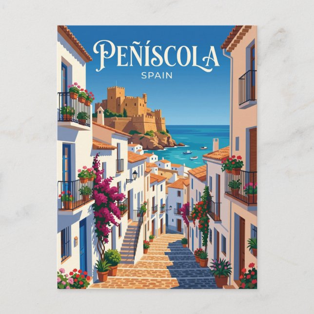 Postal Callejón en Peñíscola España (Anverso)