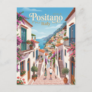 Postal Callejón en Positano Italia