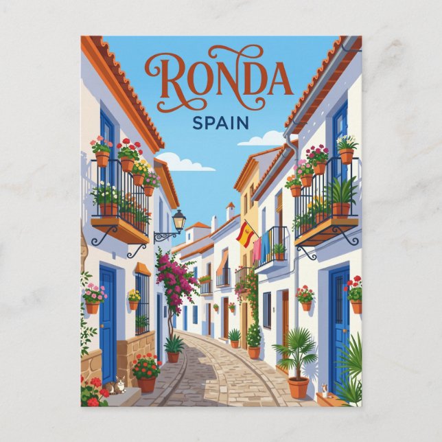 Postal Callejón en Ronda España (Anverso)