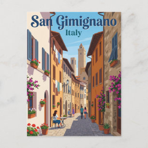 Postal Callejón en San Gimignano Italia