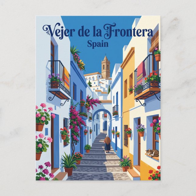 Postal Callejón en Vejer de la Frontera España (Anverso)
