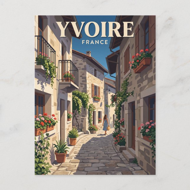 Postal Callejón en Yvoire Francia (Anverso)