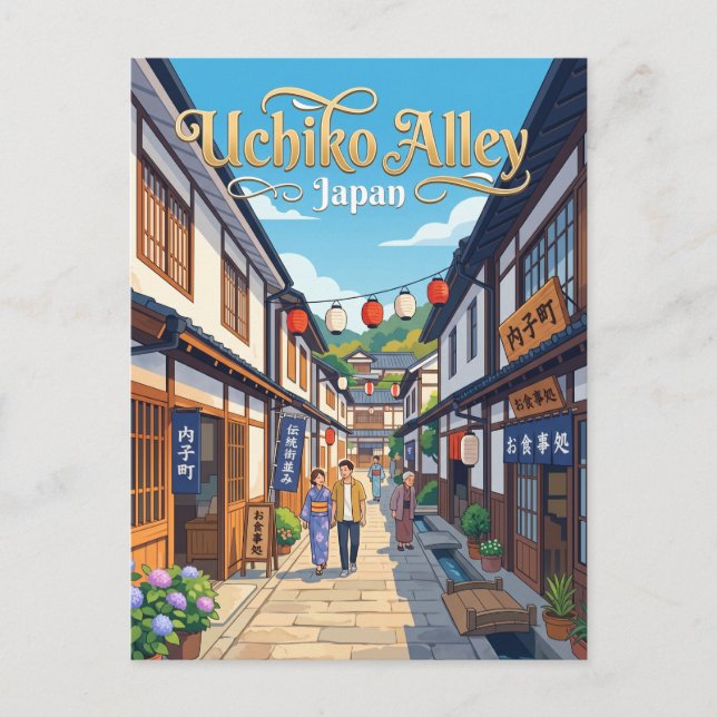 Postal Callejón Uchiko Japón (Anverso)