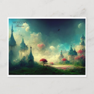 Postal Calles de la ciudad de viajes de Moscú Rusia Vinta