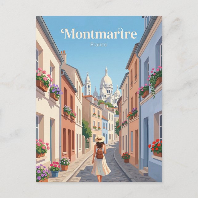 Postal Calles de Montmartre Francia (Anverso)