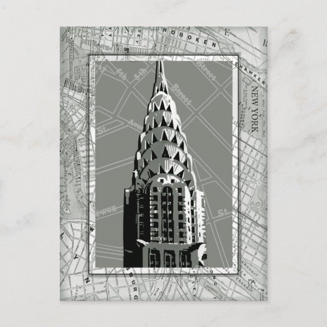 Postal Calles de Nueva York con edificio Empire State (Anverso)