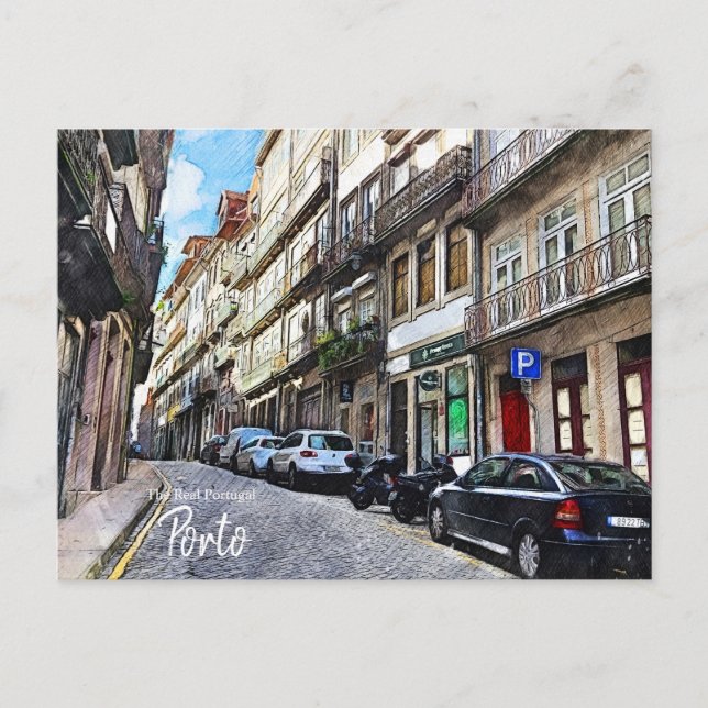 Postal Calles de Oporto Portugal  (Anverso)