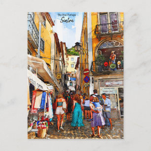 Postal Calles de Sintra- El Portugal Real