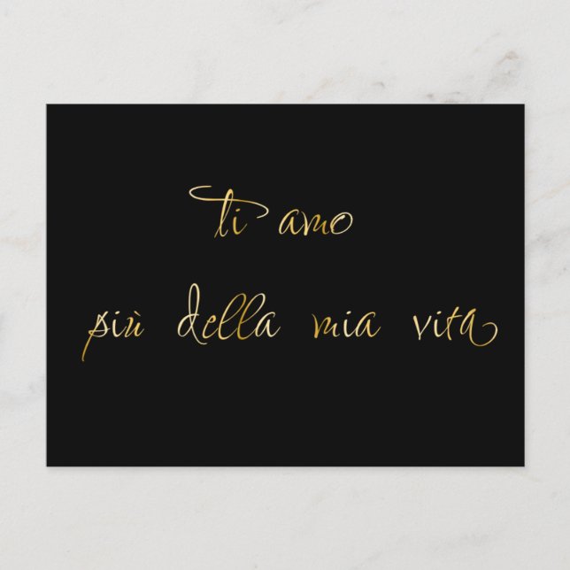 Postal Calligrafía Amor italiano (Anverso)