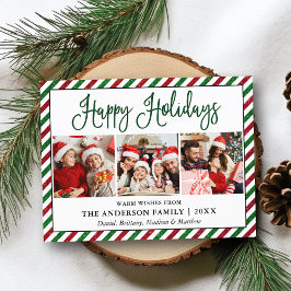 Postal Calligrafía divertida 3 franjas Purpurinas de vaca