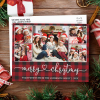 Calligrafía Navidades del corazón 5 Foto Red Plaid