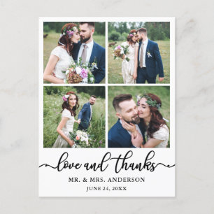 Postal Calligraphy Boda Collage 4 Photo Gracias