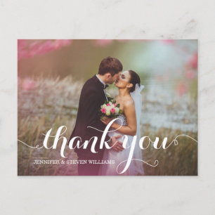POSTAL CALLIGRAPHY SCRIPT BODA GRACIAS A USTED POSTCARDS