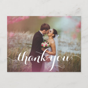 POSTAL CALLIGRAPHY SCRIPT BODA GRACIAS A USTED POSTCARDS