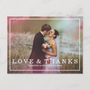 POSTAL CALLIGRAPHY SCRIPT BODA GRACIAS A USTED POSTCARDS