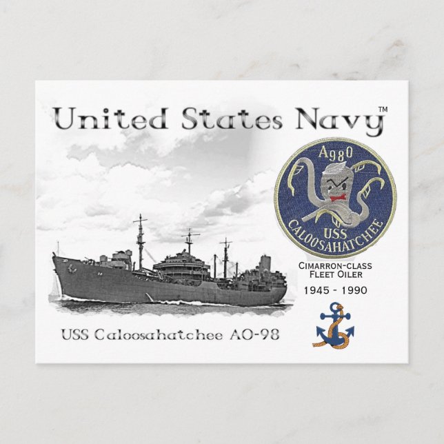POSTAL CALLOOSHATACHEE AO-98 OILER - POSTCARD (Anverso)