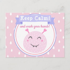 Postal ¡Cálmate y lávate las manos! Detener el virus de C