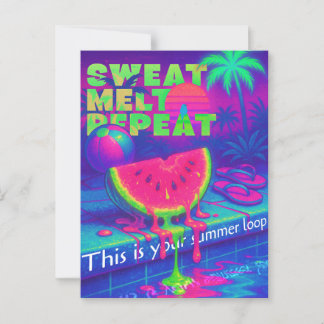 Postal Calor de verano de Neon Vaporwave 80