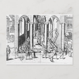 Postal Calvinistas destruyendo estatuas
