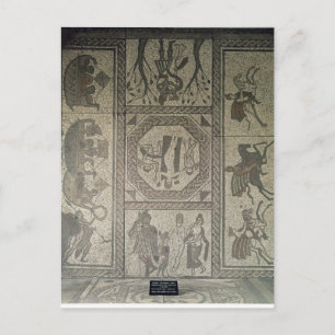 Postal Calzada mosaica de la villa romana en Low