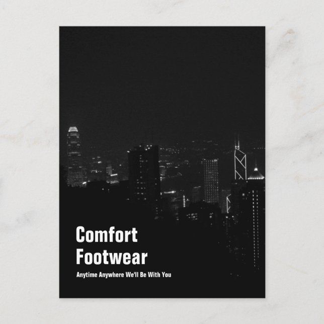 Postal Calzado de confort en Hong Kong Night View (Anverso)