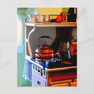 Postal Calzado de té de cobre en Stove
