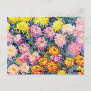 Postal Cama de crisantemos por Monet