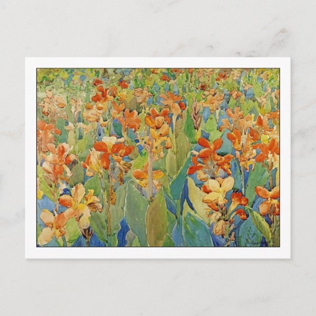 Postal Cama de flores de Maurice Prendergast (Anverso)