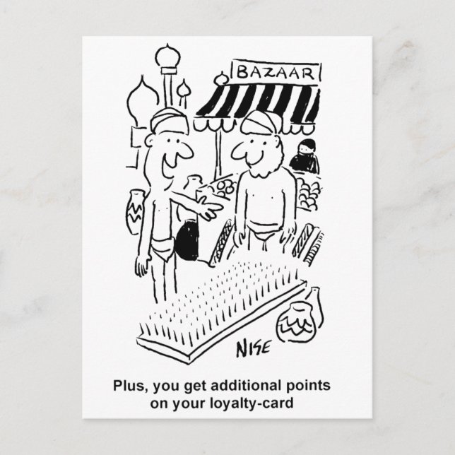 Postal Cama divertida de clavos mercado indio de bazar (Anverso)