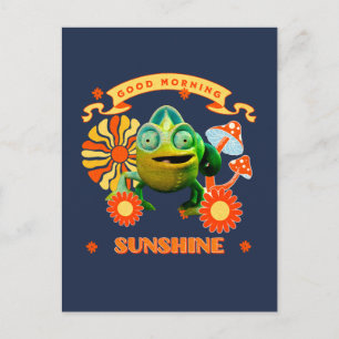 Postal Camaleón Divertido Buenos Días Sol Retro Arte