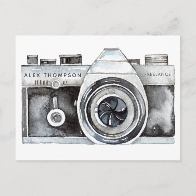 Postal Cámara de acuarela Fotógrafo Profesional Busine (Anverso)
