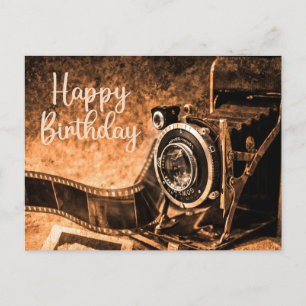 Postal Cámara de cine feliz cumpleaños viejo
