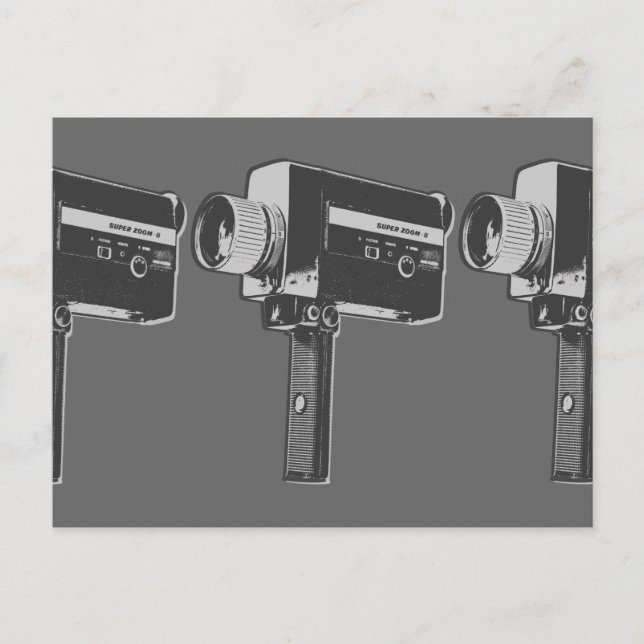 Postal Cámara de cine Pop Art Super 8 (Anverso)