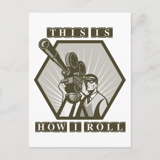 Postal cámara de cine tv película director (Anverso)