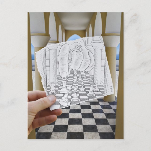 Postal Cámara De Lápiz Vs - Jaque mate (Anverso)