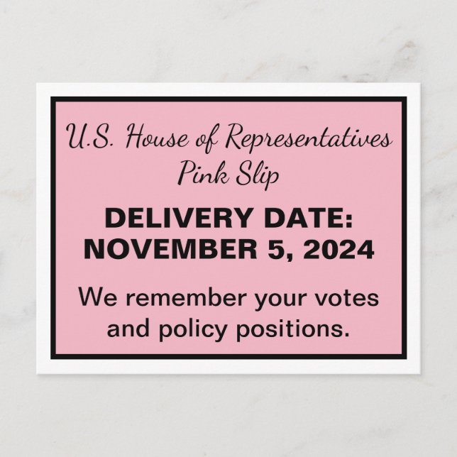 Postal Cámara de Representantes de Elecciones 2024 (Anverso)