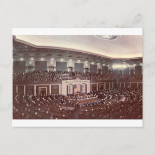 Postal Cámara del Congreso de EE. UU. Interior Vintage