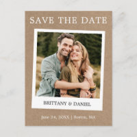 Cámara Instantánea Estilo Foto Kraft Save The Date