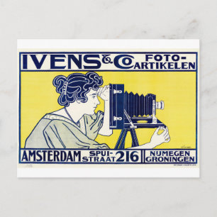 Postal Cámara Mujer, Fotógrafa, Van Caspel